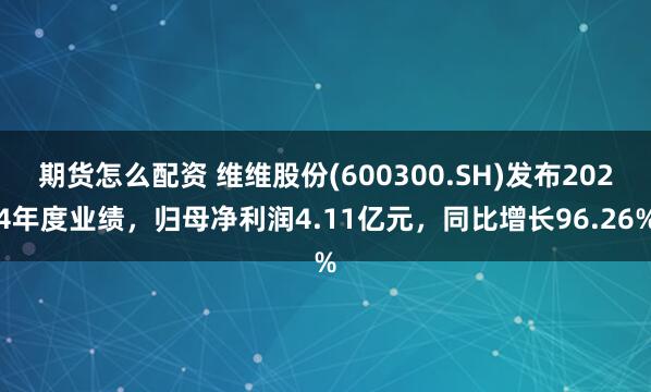 期货怎么配资 维维股份(600300.SH)发布2024年度业绩，归母净利润4.11亿元，同比增长96.26%