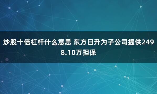 炒股十倍杠杆什么意思 东方日升为子公司提供2498.10万担保