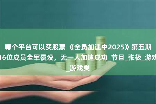 哪个平台可以买股票 《全员加速中2025》第五期，16位成员全军覆没，无一人加速成功_节目_张极_游戏类